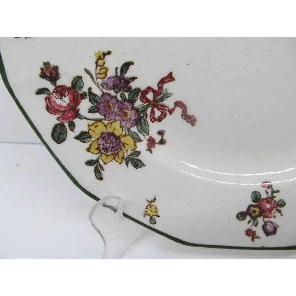 Royal Doulton Old Leeds Spray  Salad Plate  3 Luncheon Plates & 4  Bread Plates